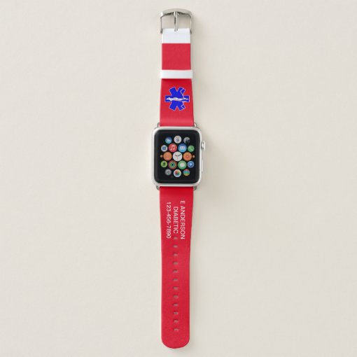 Custom Medical Identification Emergency Alert Apple Watch Band Zazzle