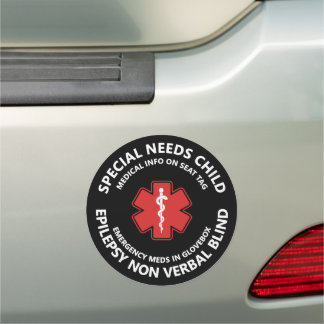 Custom Medical Information ID Emergency Safety Car Magnet