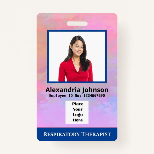 Custom Medical Photo Logo Bar Code ID Card Badge (Front)