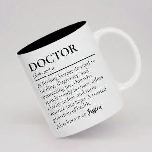 Custom Medical Professional Gift Doctor Definition Two-Tone Coffee Mug