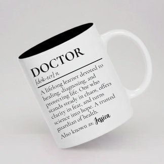 Custom Medical Professional Gift Doctor Definition Two-Tone Coffee Mug
