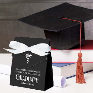 Custom Medical School Black White Graduation Party Favor Boxes