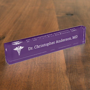 Custom Medical School Doctor Graduation Desk Name Plate