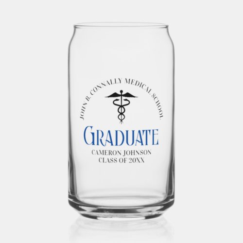 Custom Medical School Graduation Commemorative Can Glass