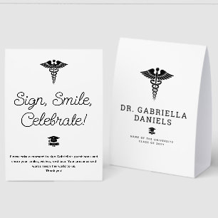 Custom Medical School Graduation Guest Book  Paper Table Tent
