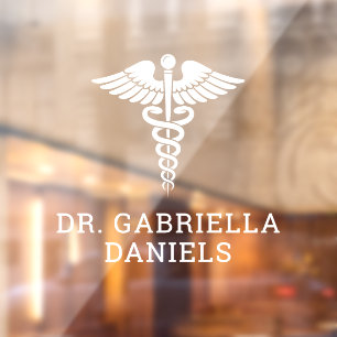 Custom Medical Symbol Caduceus Doctor Dr Window Cling