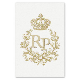 Custom Medieval Royal Gold Crown and Wreath  Tissue Paper