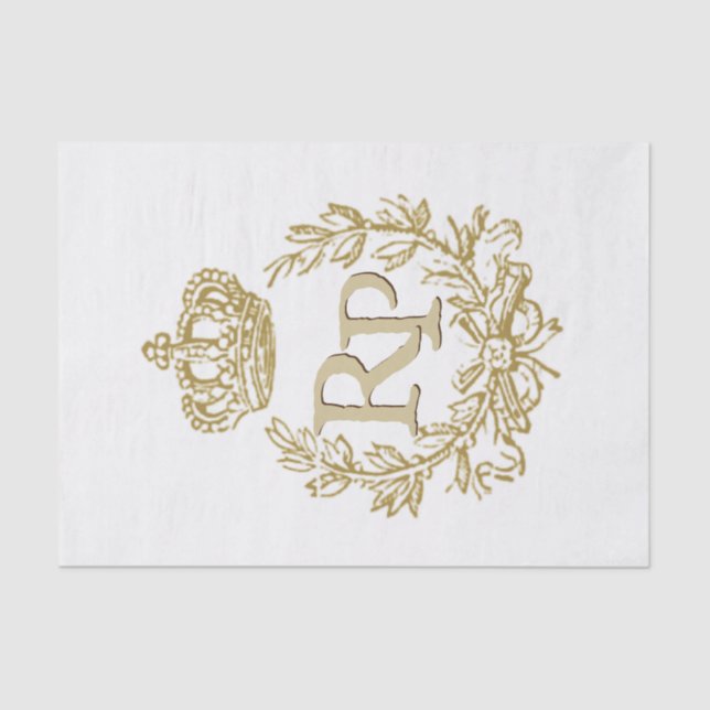 Custom Medieval Royal Gold Crown and Wreath  Tissue Paper (Front)