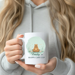 Custom Meditating Capy Cup Mug with Name