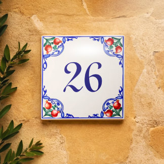 Custom Mediterranean House Number – Melograno Ceramic Tile