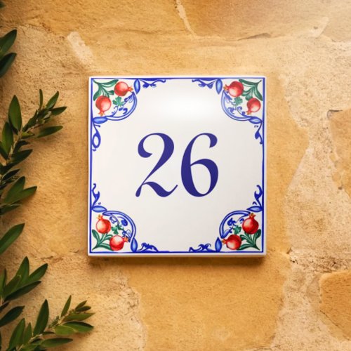 Custom Mediterranean House Number – Melograno Ceramic Tile