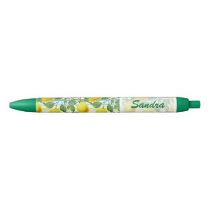 Custom Mediterranean Summer Lemon Fruit Pattern Pen