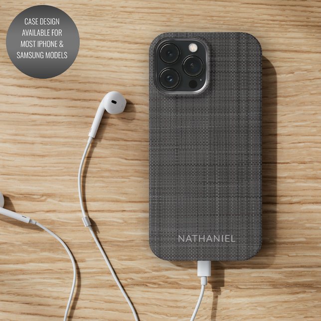 Custom Medium Dark Gray Black Texture Pattern iPhone Case (Creator Uploaded)