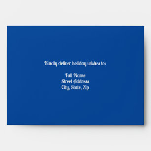 Custom Medium Electric Blue Christmas Envelope