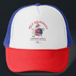 Custom Mele Kalikimaka Santa Hawaiian Christmas  Trucker Hat<br><div class="desc">Celebrate Christmas with a tropical twist! This Custom Mele Kalikimaka t-shirt features a laid-back Santa in a Hawaiian shirt and sunglasses, carrying a surfboard. Personalize it with your family name, favorite Hawaiian destination, and year. Perfect for adding island vibes to your holiday festivities, this fun and unique shirt brings aloha...</div>