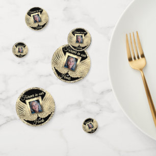 Custom Memorial Angel Wings Add Photo Confetti