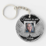 Custom Memorial Angel Wings Add Photo Keychain