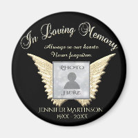 Custom Memorial | Angel Wings Add Photo Magnet