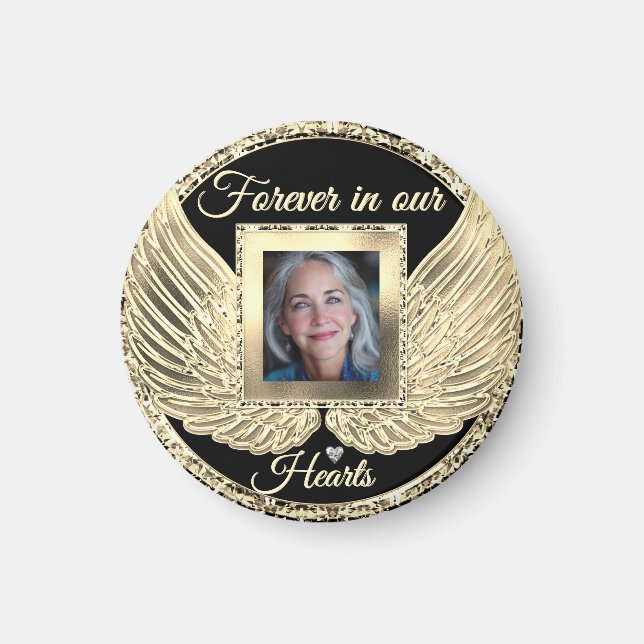 Custom Memorial Angel Wings Add Photo Magnet (Front)