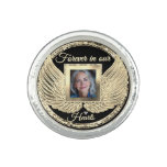 Custom Memorial Angel Wings Add Photo Ring