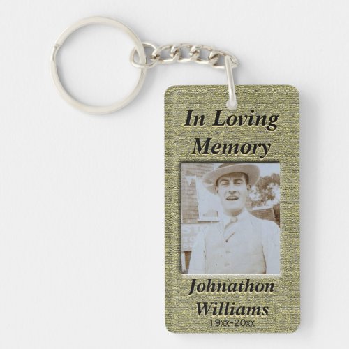 Custom Memorial Anique Gold Look Keychain