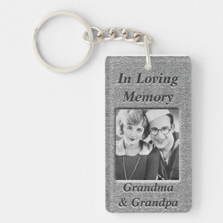 Custom Memorial Anique Silver Look Keychain