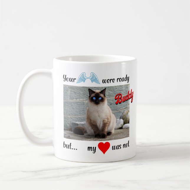 Custom Memorial Cat or Dog Coffee Mug (Left)