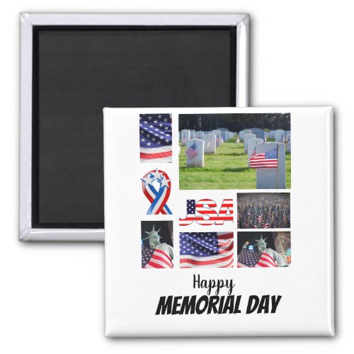 Custom Memorial Day 8 Photo Collage   Magnet