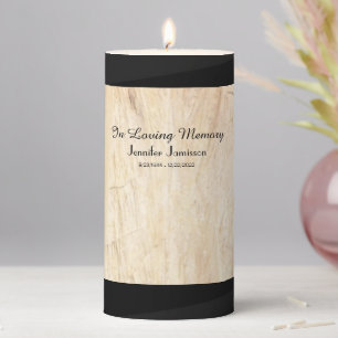 Custom Memorial Faux Parchment, Name, Minimalist Pillar Candle
