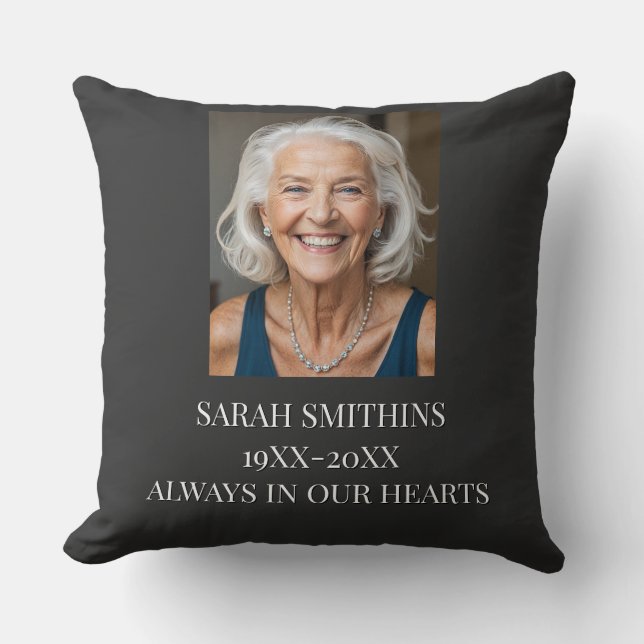 custom Memorial funeral memory Throw Pillow (Front)