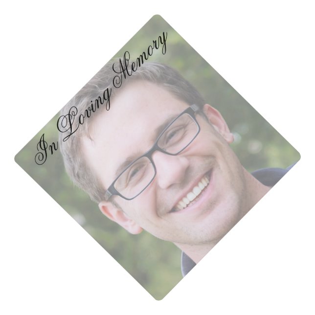 Custom Memorial In Loving Memory Simple Keepsake Graduation Cap Topper (Front)