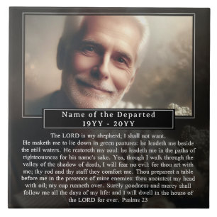 Custom Memorial Keepsake Photo Name Bible Verse Ceramic Tile