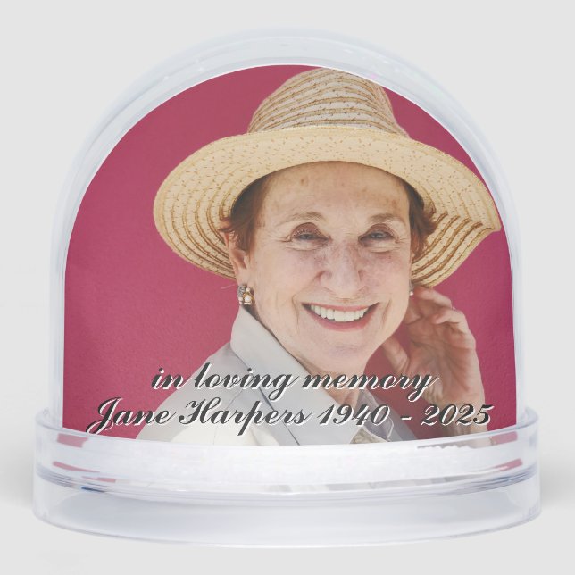 Custom Memorial Keepsake Remembrance Snow Globe (Front)