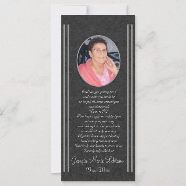 Custom Memorial Keepsakes Funeral Cards (Front)