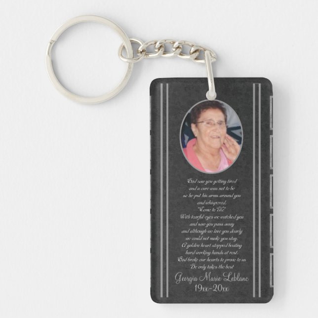 Custom Memorial Keepsakes Keychain (Front)