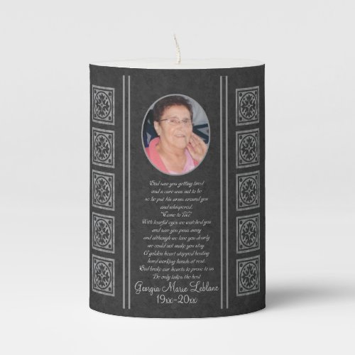 Custom Memorial Keepsakes Pillar Candle