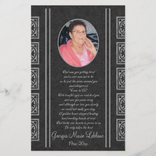 Custom Memorial Keepsakes Stationery