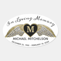 Custom Memorial Monogram Oval Sticker