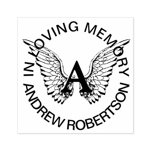 Custom Memorial Monogram Rubber Stamp