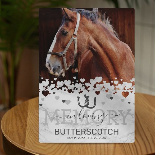 Custom Memorial Pet Horse Photo Plaque