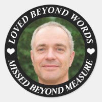 Custom Memorial Photo  Classic Round Sticker