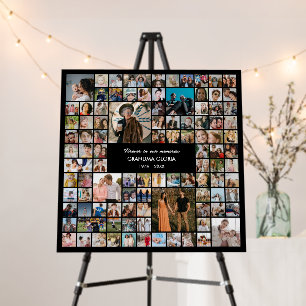 Custom Memorial Photo Collage 100 Pictures Square Foam Board