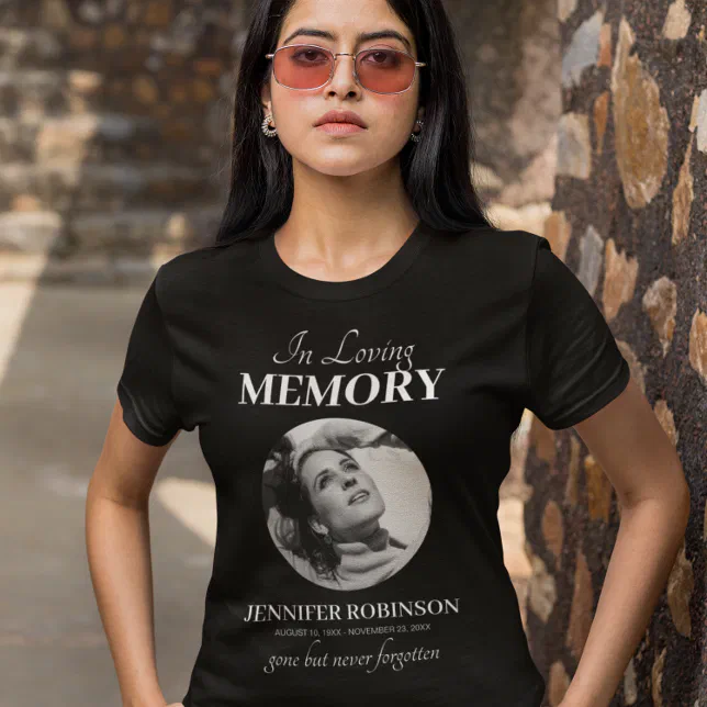 Custom Memorial Photo Funeral T Shirt Zazzle