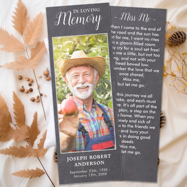 Custom Memorial Photo Poem Prayer Sympathy Funeral Bookmarks (Creator Uploaded)