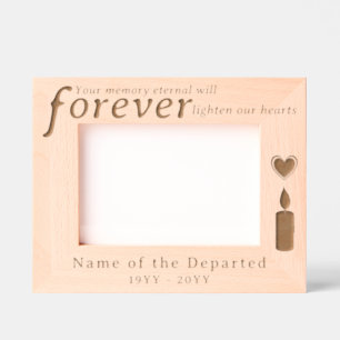 Custom Memorial Remembrance Candle with Hearts Engraved Frames
