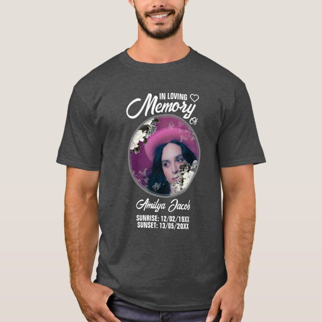 Custom Memorial Rest in Peace T-Shirt | Personaliz (Front)