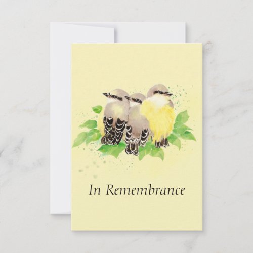 Custom Memorial Service Beautiful Bird Family Invitation