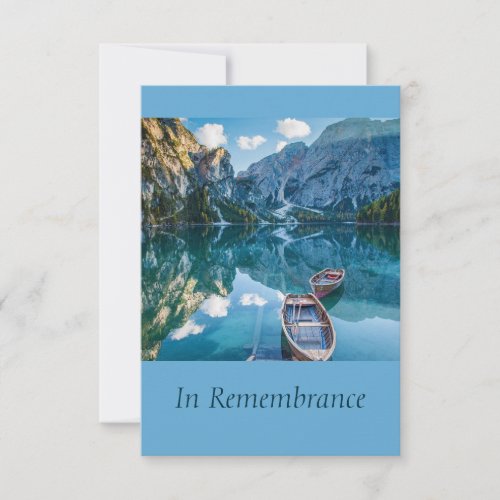 Custom Memorial Service Beautiful Mountain Lake Invitation