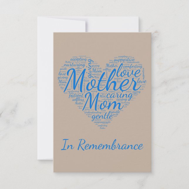 Custom Memorial Service for Mother Mom Invitation (Front)