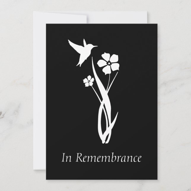 Custom Memorial Service Hummingbird Garden Flower Invitation (Front)